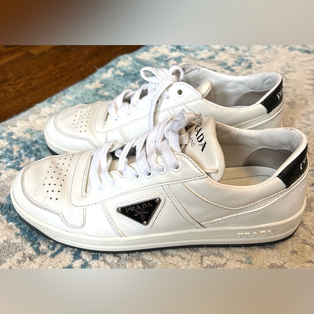 Prada low top white leather sneakers 39.5 EU - Picture 4 of 13